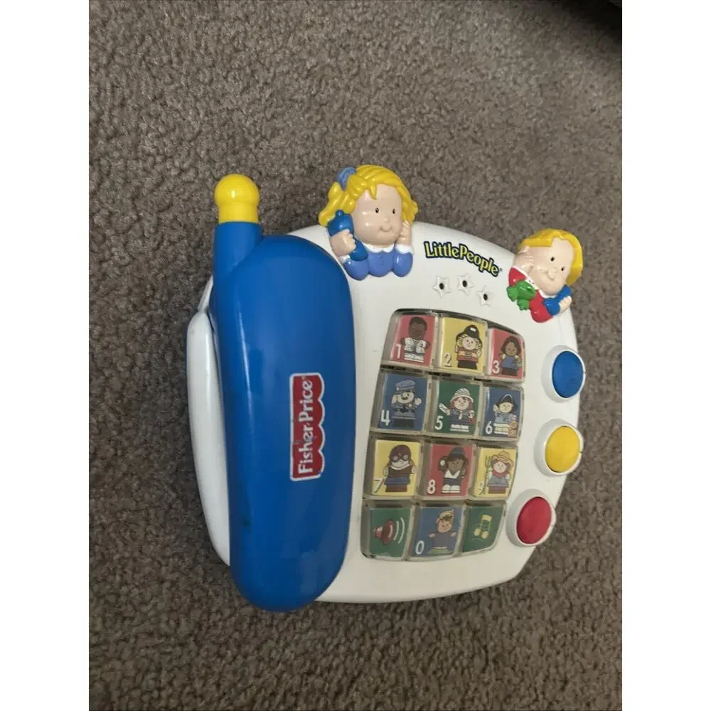 Vtg Fisher Price GROWING SMART Little People TELEPHONE Interactive Phone RARE